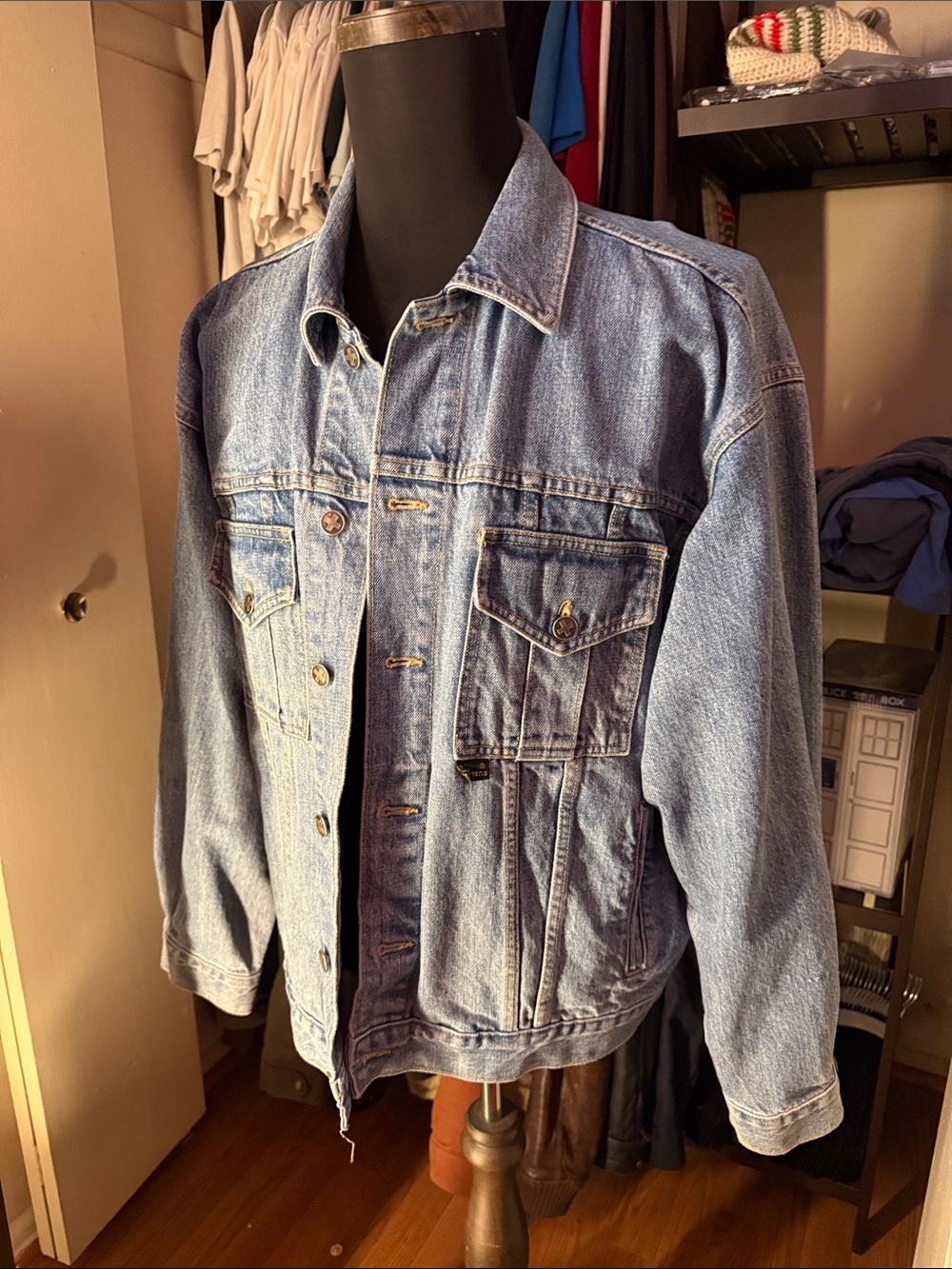 Dr. Martens Mens 90s Light Blue Denim Jacket - Classic Trucker Style - Large